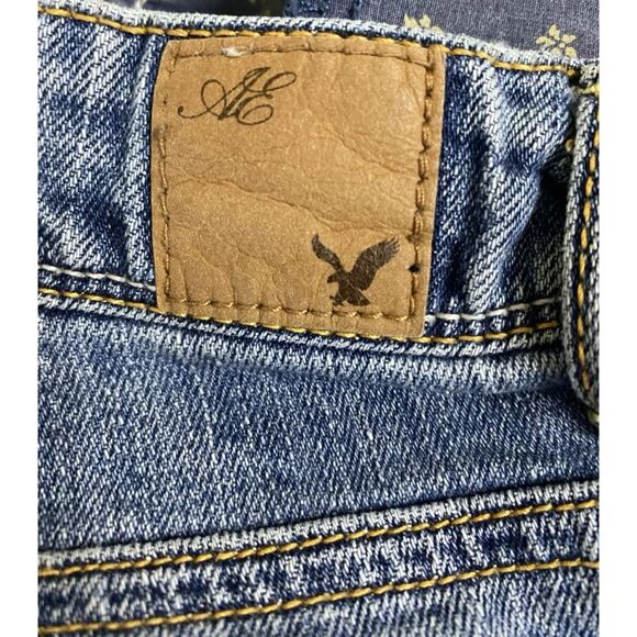 American Eagle Flare Jeans Pocket Flaps Women's Sz 2 (28x30) Stretch Distressed - Picture 11 of 11